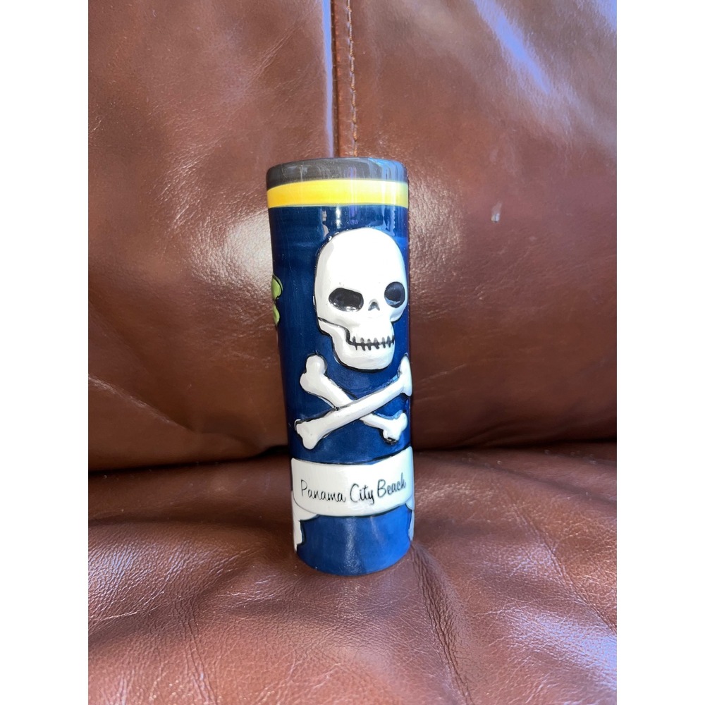 Panama City Beach Souvenir Shot Glass Skull Crab Beach Scene
